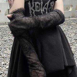 Spider Mesh Gloves Black - One Size