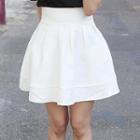 Band-waist Pleated A-line Skirt