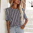 Printed Houndstooth Short-sleeve T-shirt