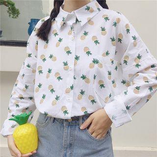 Pattern-printed Long-sleeve Shirt