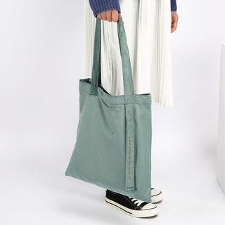 Letter Embroidered Velvet Tote