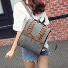 Faux-leather Lace-up Backpack