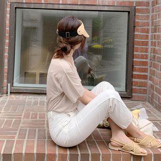Textured Boot-cut Pants