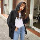 Drop-shoulder Zip-up Light Hoodie