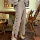 Buttoned Knit Pants