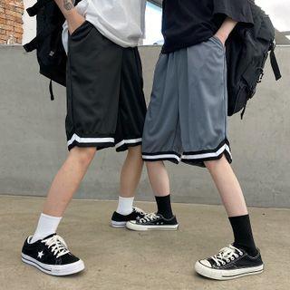Drawstring Waist Contrast Hem Sport Shorts