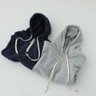 Plain Zip Hooded Oversize Sweatshirt