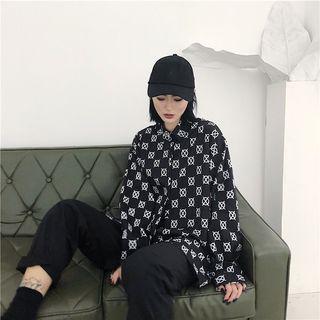 Patterned Oversized Shirt As Shown In Figure - One Size