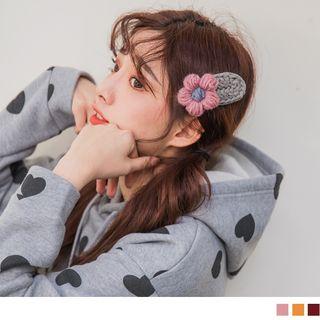 Knitted Flower Hair Clip