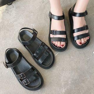 Platform Buckle Ankle Strap Sandals