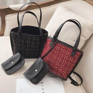 Set: Tweed Tote Bag + Pouch