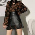 Leopard Shirt / A-line Skirt