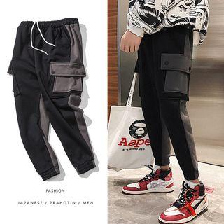Color Block Drawstring Sweatpants
