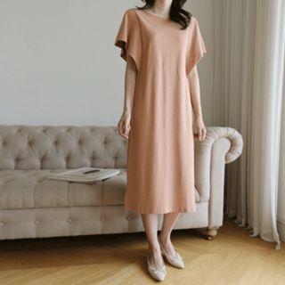 Ruffle-sleeve Shirt Dress