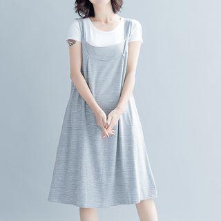 Stripe Pinafore A-line Dress