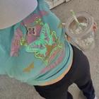 Short-sleeve Butterfly Print Vintage T-shirt