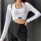 Set: Long-sleeve Top + Halter Top