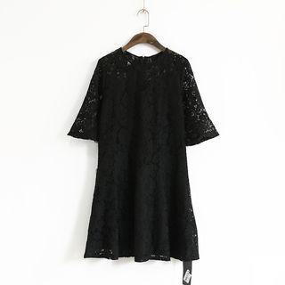 Bell Elbow-sleeve Lace Dress