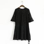 Bell Elbow-sleeve Lace Dress