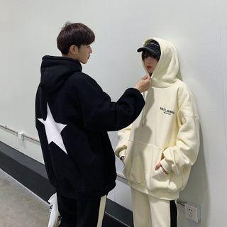 Lettering Star Printed Hoodie