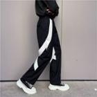 Irregular Contrast Trim Pants