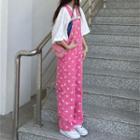 High-waist Printed Straight-cut Jumpsuit