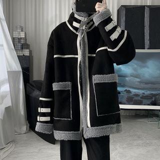 Buckled Fleece Panel Jacket