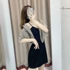 Double Breasted Cropped Blazer / Spaghetti Strap Mini Dress / Set