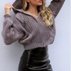 Long Sleeve Crop Knit Jacket