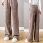 Elastic Waist Corduroy Wide-leg Pants / Extra Long Pants
