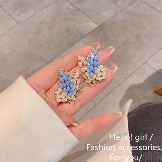Butterfly Stud Earring 1 Pair - Butterfly - Blue - One Size