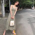Smocked Sleeveless Wide Leg Jumpsuit