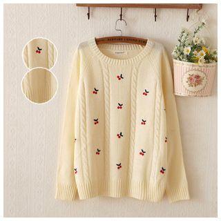 Cherry Ribbed Sweater