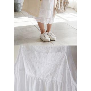Spaghetti-strap Lace-detail Long Dress