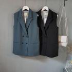 Double-breasted Sleeveless Blazer