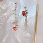 Non-matching Alloy Cat & Butterfly Dangle Earring As Shown In Figure - One Size