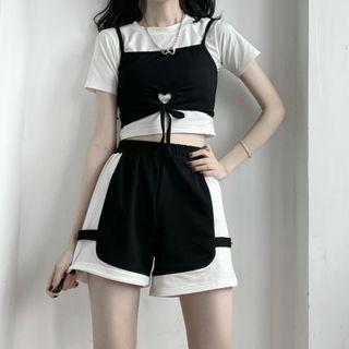 Camisole Top / Cropped T-shirt / Wide-leg Shorts (various Designs)
