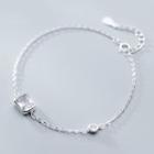 925 Sterling Silver Rhinestone Bracelet Bracelet - One Size