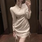 Long-sleeve Drawstring Qipao Dress