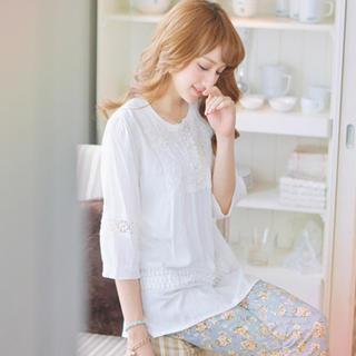 3/4-sleeve Lace Panel Top