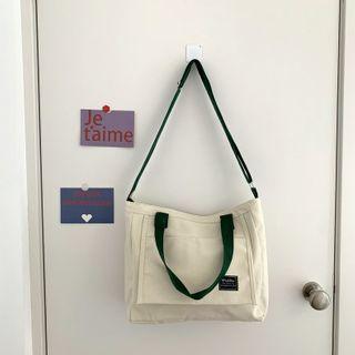 Contrast Strap Tote Bag
