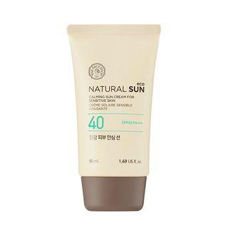 The Face Shop - Natural Sun Eco Calming Sun Cream For Sensitive Skin Spf40 Pa+++