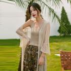 Lace Open Front Long Jacket