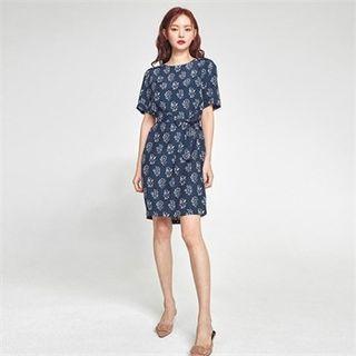 Floral Print Dress With Sash
