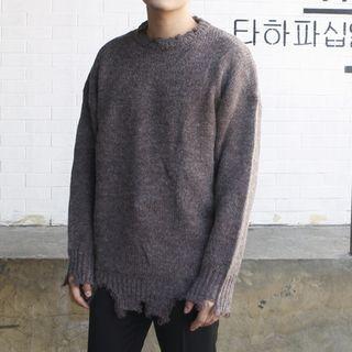Fray-hem Sweater