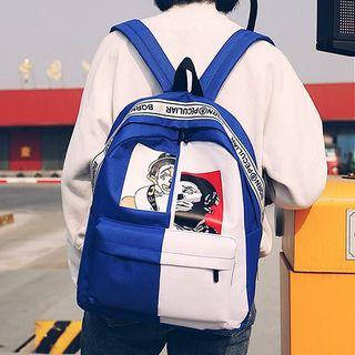 Couple Matching Printed Canvas Backpack
