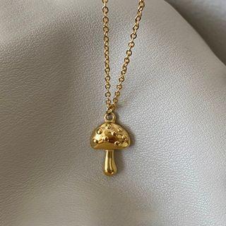 Mushroom Necklace E108 - Gold - One Size