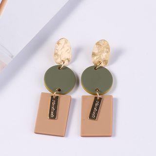Geometry Drop Earring Kc Gold - Coffee - One Size