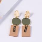 Geometry Drop Earring Kc Gold - Coffee - One Size