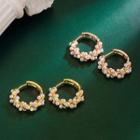 Faux Pearl Twist Hoop Earring
